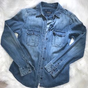 Express Long Sleeve Denim Shirt